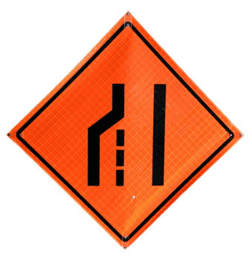 Right Lane Closed Sign