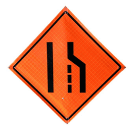 Left Lane Closed Sign
